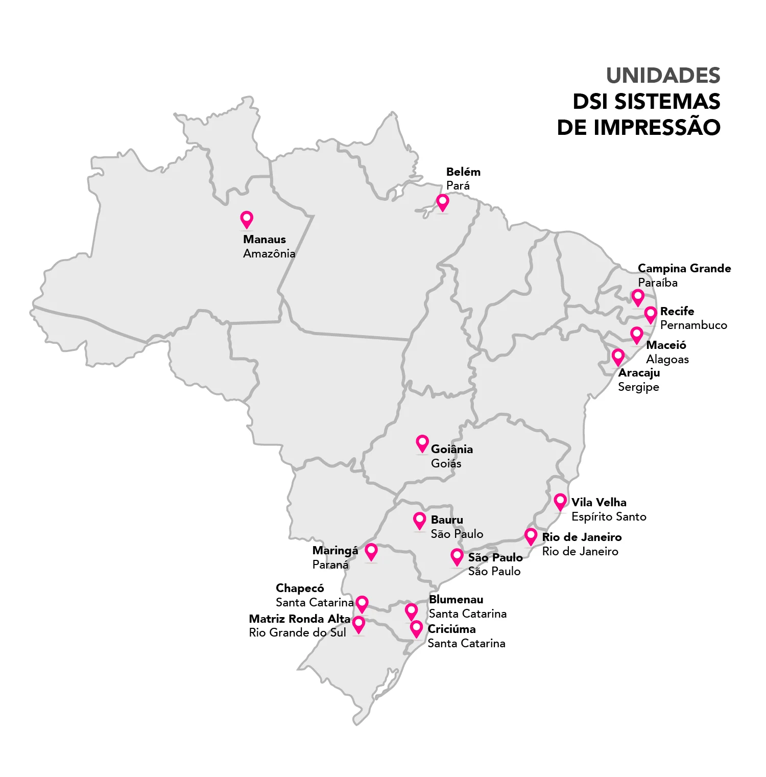 Mapa das Unidades